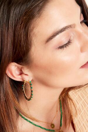 Ohrringe Perlen Creolen Grün Kupfer h5 Bild3